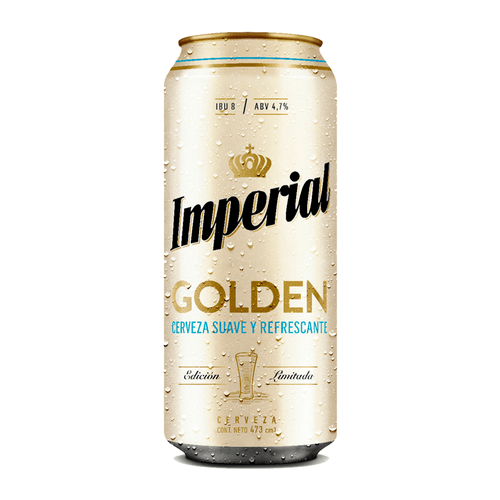 Cerveza Imperial Golden lata 473 Ml.