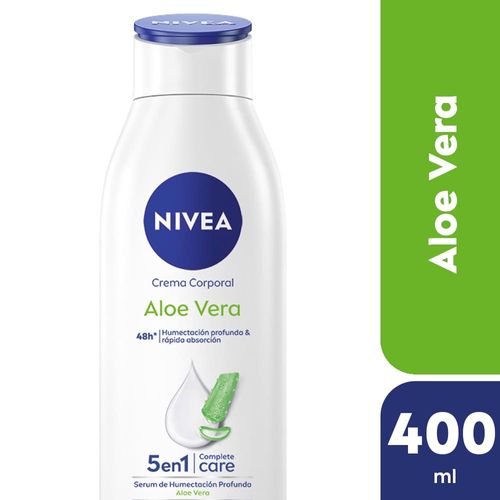 Crema Corporal Nivea Aloe Vera 5 en 1 para Piel Normal a Seca 400 ml.