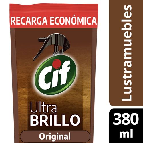 Limpiador Multisuperficies Ultra Brillo CIF Original Recarga Económica 380 Ml.