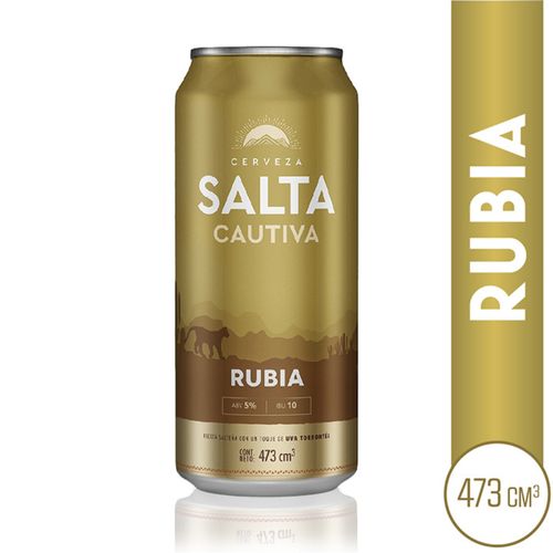 Cerveza Rubia Salta Cautiva en lata 473 Ml.
