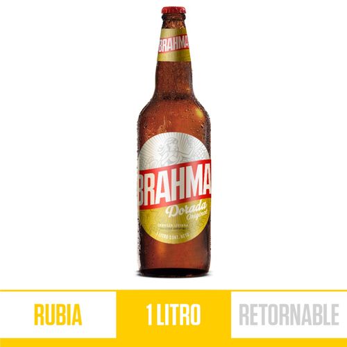 Cerveza Brahma Dorada Botella Retornable 1 Lt