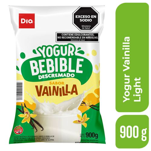 Yogur Bebible Dia Descremado Sabor Vainilla Light 900 Grs.
