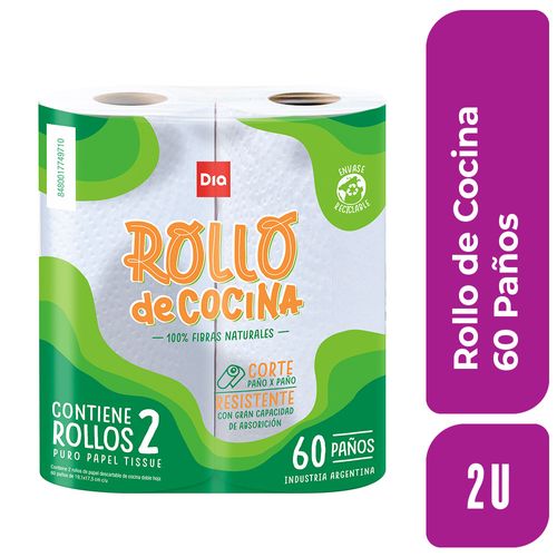 Rollo de Cocina 60 Paños 2 Ud.