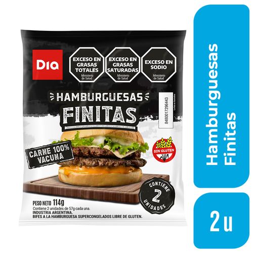 Hamburguesas de Carne Finitas Dia x 2 Uds.