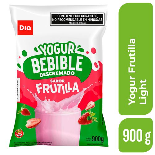 Yogur Bebible Dia Descremado Sabor Frutilla Light 900 Grs.