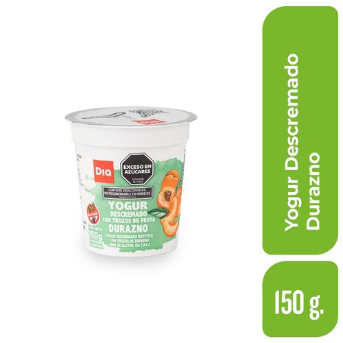 Yogur Descremado Con Durazno Dia 150 Gr.