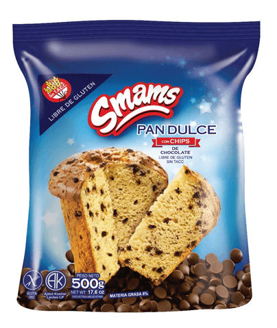 Pan Dulce Smams Con Chips De Chocolate 500 Gr.