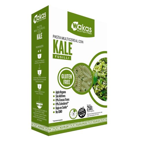 Fusilli Multicereal Wakas con Kale 250 Gr.