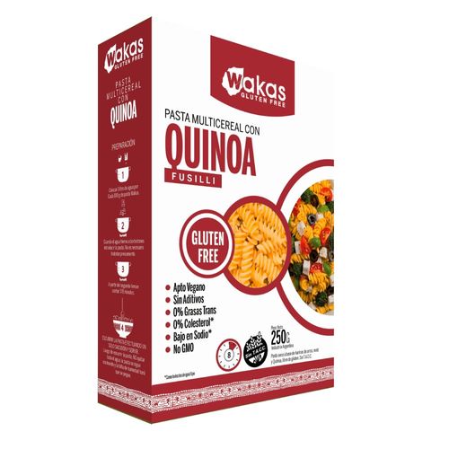 Fusilli Multicereal Wakas con Quinoa 250 Gr.