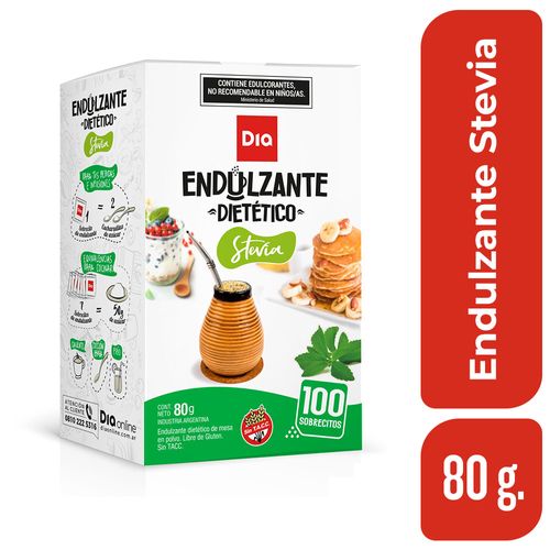 Edulcorante En Polvo Stevia DIA 100Un