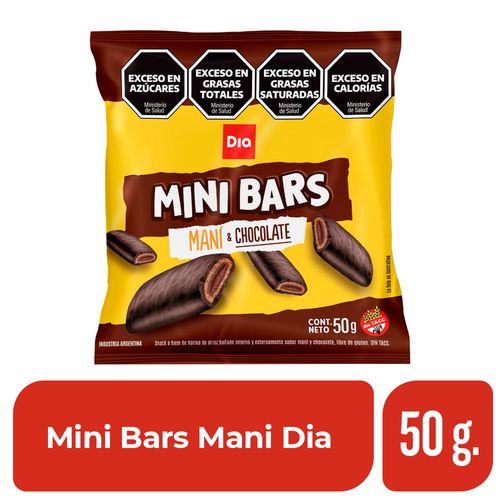 Mini Bars Mani y Chocolate Dia 50 Gr.