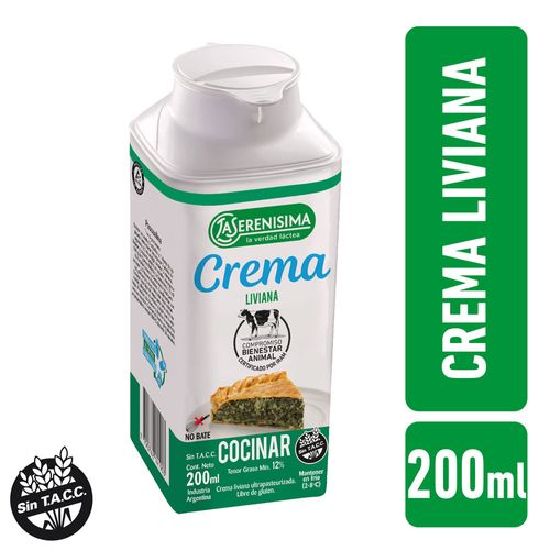 Crema Liviana Para Cocinar La Serenisima 200 Gr.