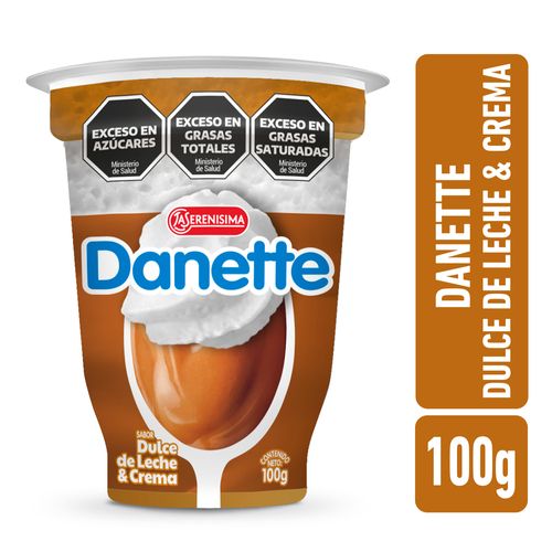 Postre dulce de leche con crema Danette 100 Gr.