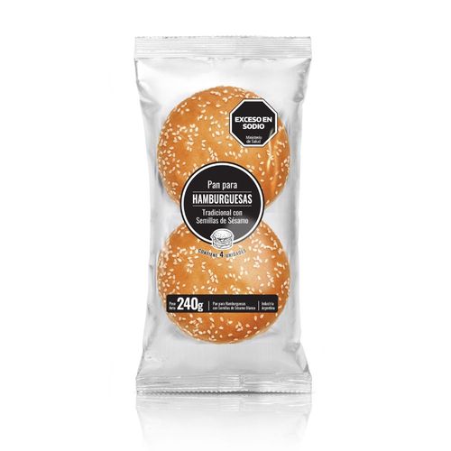 Pan de Hamburguesa con Sésamo 240 Gr.