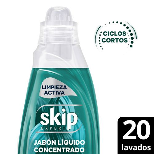 Jabon Liquido Concentrado Skip Para Ciclo Corto Limpieza Activa Botella 800 Ml.