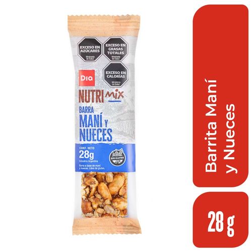 Barrita de Maní y Nueces Nutrimix Dia 28 Gr.
