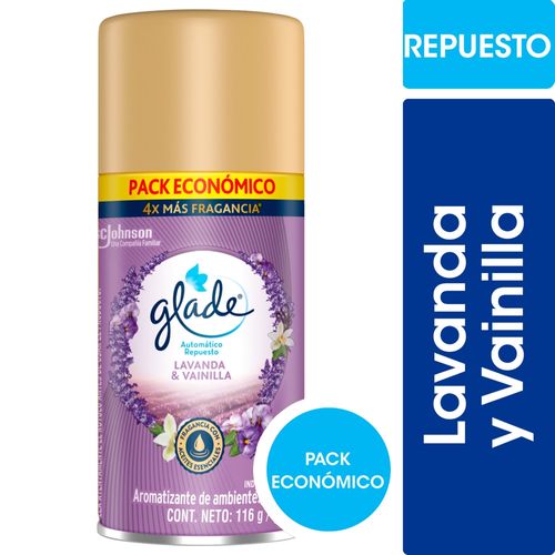 Aromatizante de Ambientes AutomÃ¡tico Glade Lavanda y Vainilla Repuesto 170 Ml.