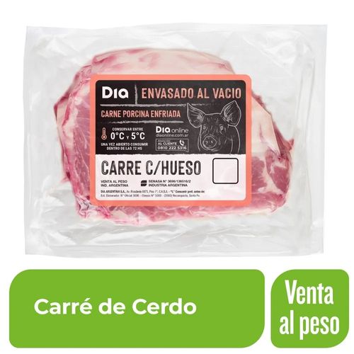 Carré de Cerdo con Hueso Envasado al Vacío x Kg.