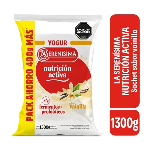 Yogur Sachet Entero Sabor Vainilla La Serenísima Nutrición Activa 1300 Gr.