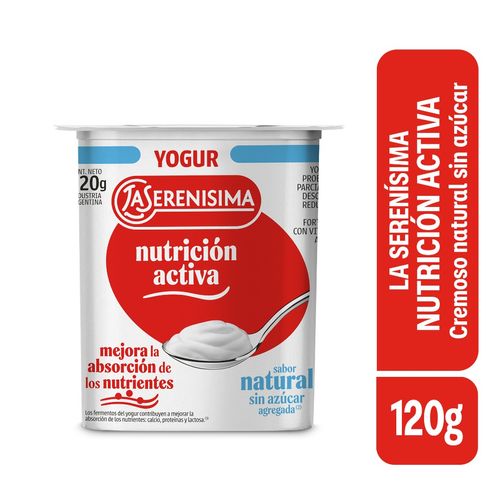 Yogur cremoso sabor natural La Serenísima Nutrición Activa 120 Gr.