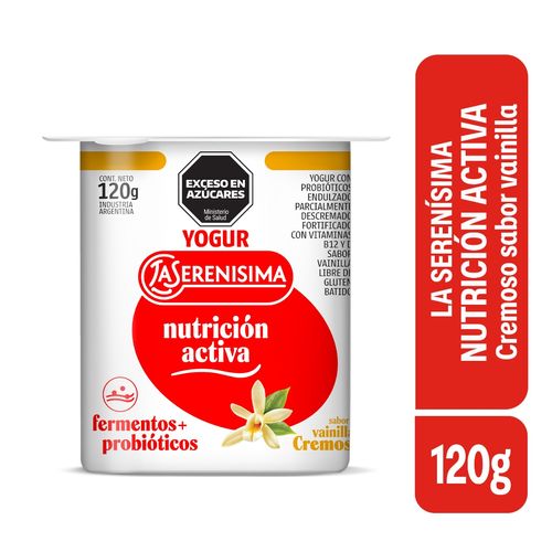 Yogur Cremoso FFS Entero Sabor Vainilla La Serenísima Nutrición Activa 120 Gr.