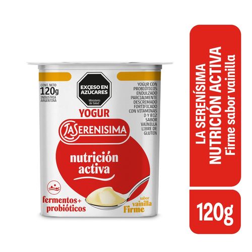 Yogur Firme FFS Entero Sabor Vainilla La Serenísima Nutrición Activa 120 Gr.