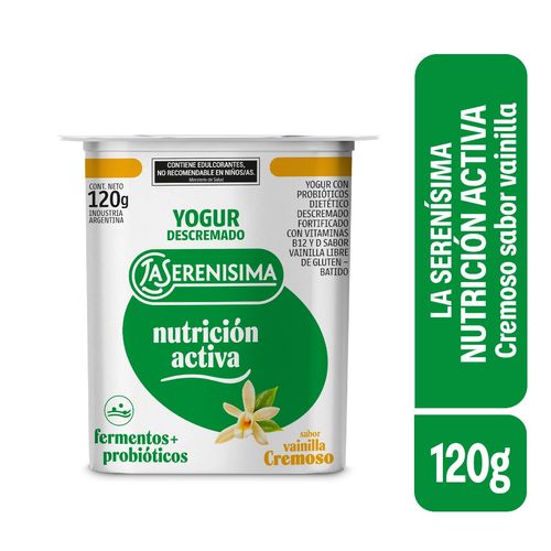 Yogur Cremoso FFS Sabor Vainilla Descremado La Serenísima Nutrición Activa 120 Gr.