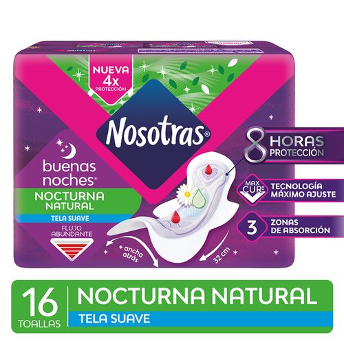 Toalla Nosotras Buenas Noches Suave Max Curv X16 Ud.
