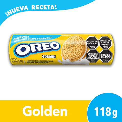 Galletitas Oreo Golden Sabor Vainilla Rellenas con Crema 118 Gr.