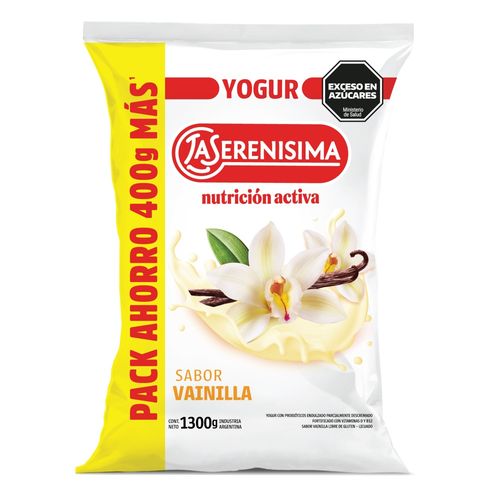 Yogur Sachet Entero Vainilla La Serenisima Nutricion Activa 1300 Gr.