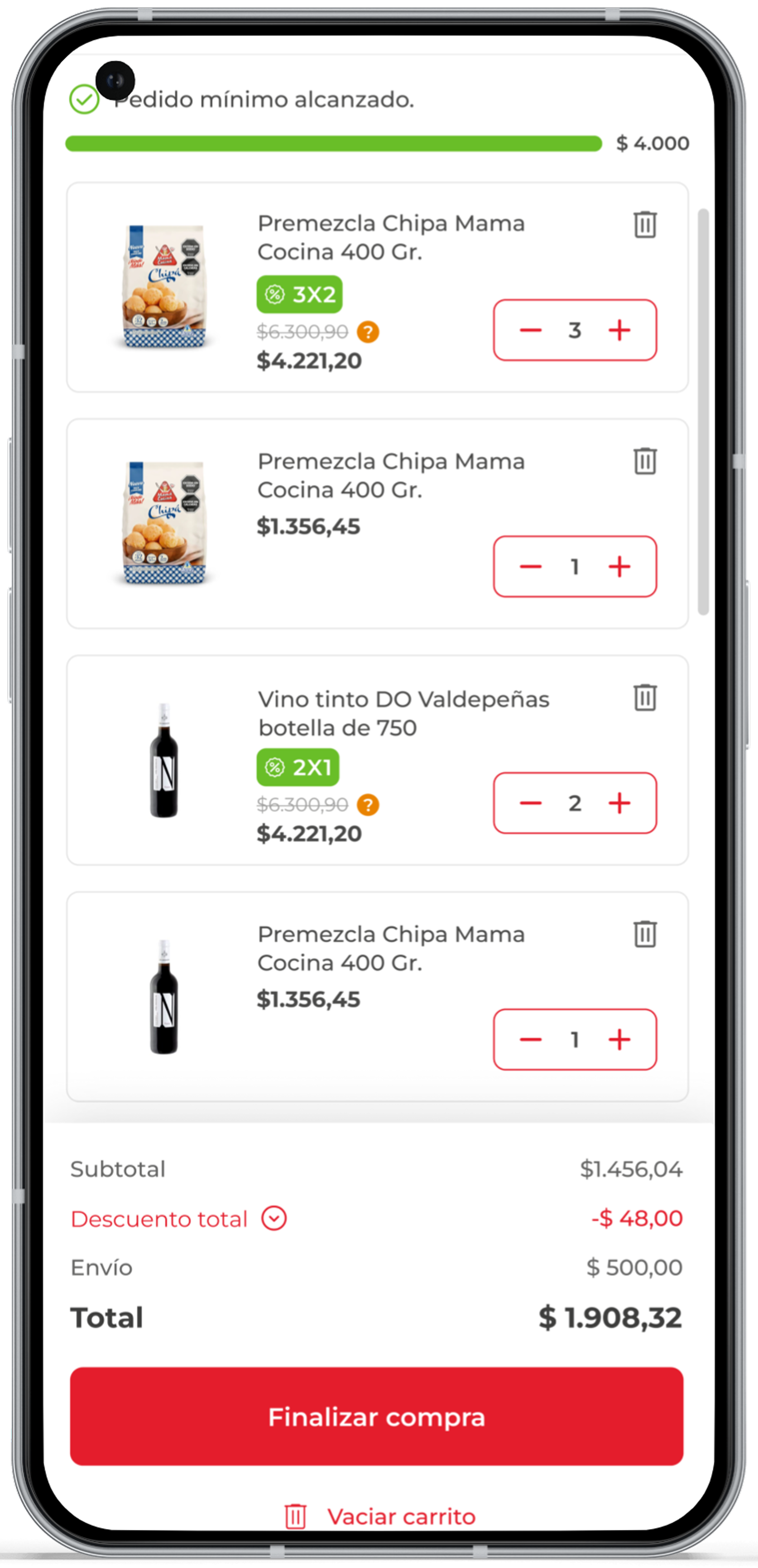 Seleccioná "Comprar" para revisar tu pedido